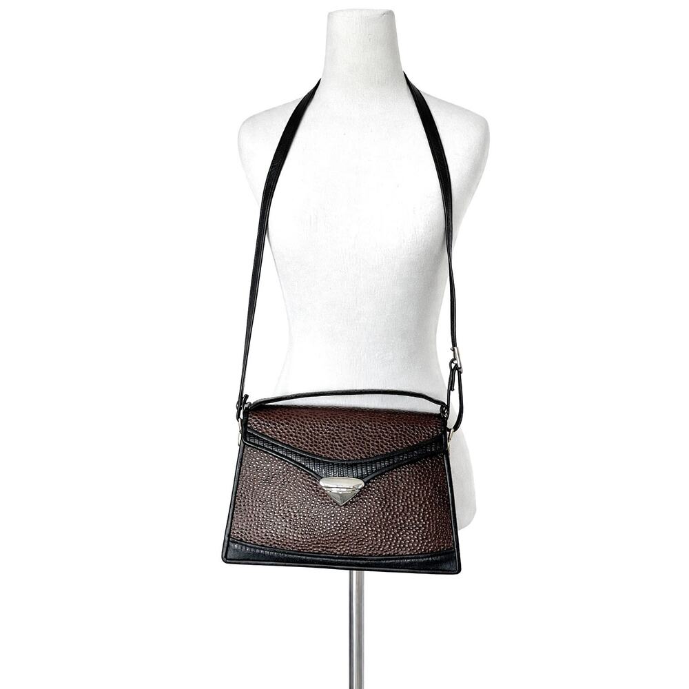 Greg Roche 2006 Leather Crossbody Bag Brown Western Textured Vintage Cowgirl